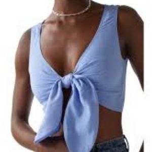 Lululemon Periwinkle Front tie top